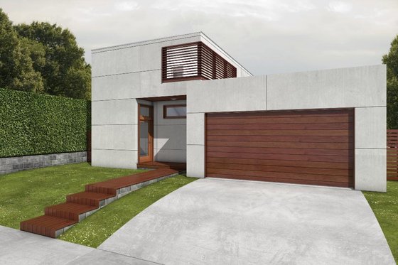 Exterior - Front Elevation 3 for Modern House Plan #497-22 - 2 bed, 2 bath