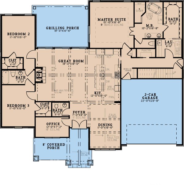 Architectural House Design - Craftsman Floor Plan - Main Floor Plan #923-347