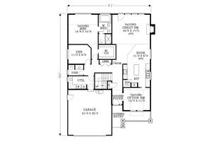 Floor Plan - Main Floor for Craftsman House Plan #53-539 - 3 bed, 2.5 bath