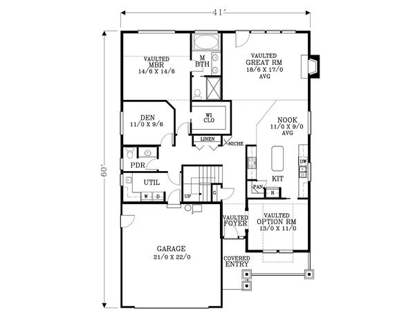 Craftsman Floor Plan - Main Floor Plan #53-539