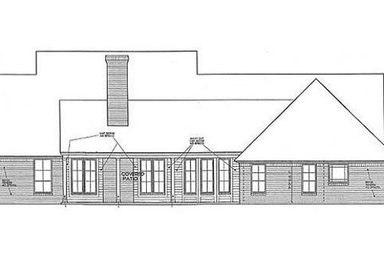 Exterior - Rear Elevation for Traditional House Plan #310-691 - 3 bed, 2.5 bath