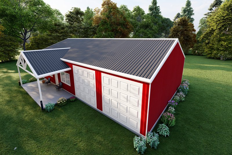Architectural House Design - Exterior - Other Elevation 4 for Barndominium House Plan #1107-20 - 2 bed, 2 bath