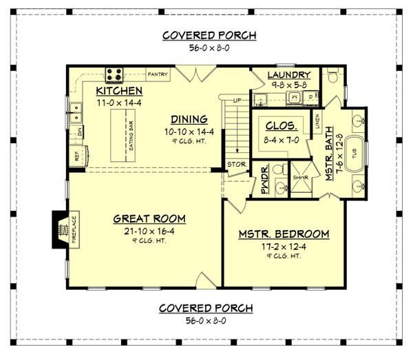 Dream House Plan - Country Floor Plan - Main Floor Plan #430-150