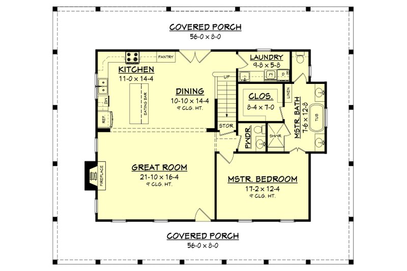 Country Style House Plan - 3 Beds 2.5 Baths 2084 Sq/Ft Plan #430-150 ...