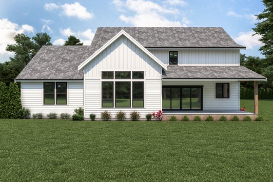 Exterior - Rear Elevation 1 for Farmhouse House Plan #1070-119 - 4 bed, 2.5 bath
