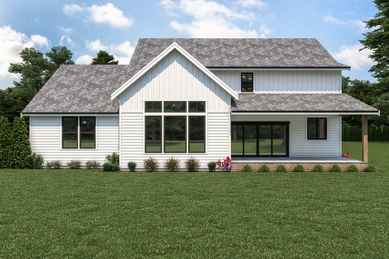 Dream House Plan - Exterior - Rear Elevation 1 for Farmhouse House Plan #1070-119 - 4 bed, 2.5 bath