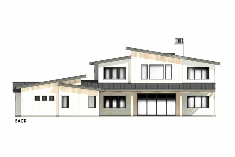 Dream House Plan - Exterior - Rear Elevation 1 for Modern House Plan #1096-195 - 5 bed, 5.5 bath
