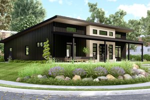 Exterior - Front Elevation 3 for Contemporary House Plan #1064-290 - 3 bed, 2 bath