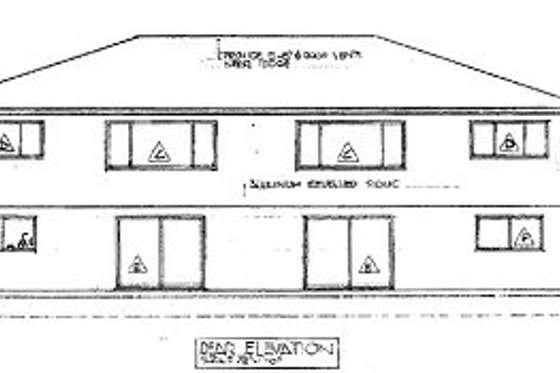 Exterior - Rear Elevation for Traditional House Plan #303-181 - 3 bed, 2 bath