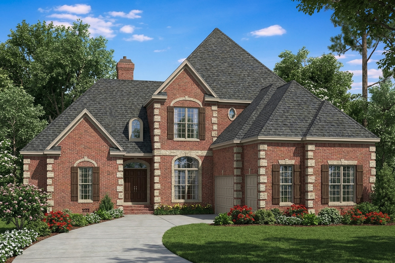 House Blueprint - European Exterior - Front Elevation Plan #17-2722