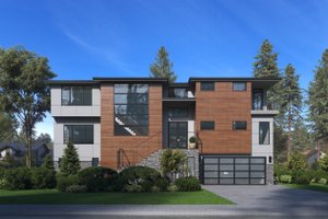House Blueprint - Modern Exterior - Front Elevation Plan #1066-84