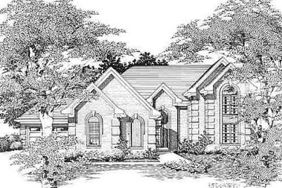 Exterior - Front Elevation for European House Plan #329-278 - 5 bed, 3 bath