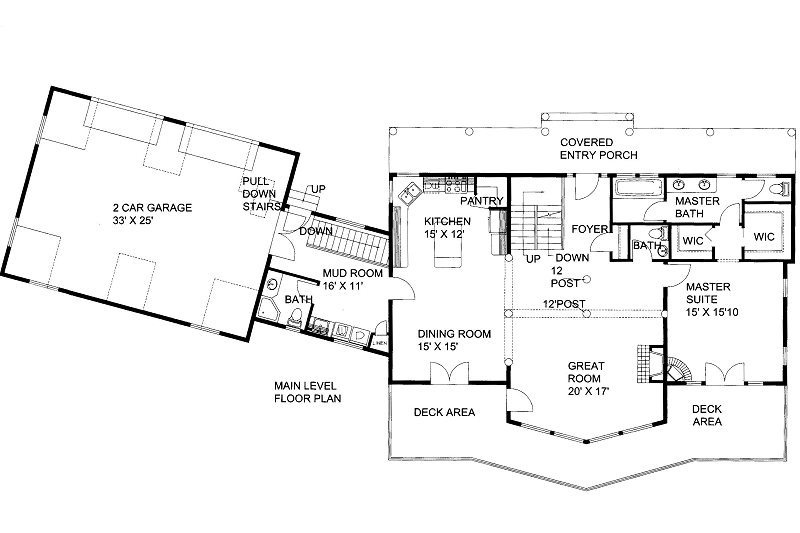 Dream House Plan - Floor Plan - Main Floor for Craftsman House Plan #117-794 - 3 bed, 4 bath