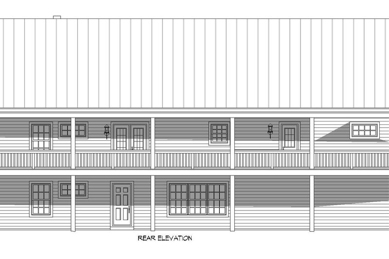 Home Plan - Exterior - Rear Elevation for Country House Plan #932-308 - 4 bed, 3 bath