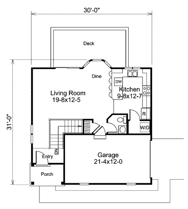 Home Plan - Cottage Floor Plan - Main Floor Plan #57-399