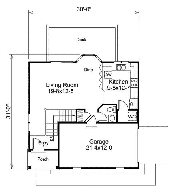 Cottage Floor Plan - Main Floor Plan #57-399