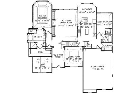 Floor Plan - Main Floor for Southern House Plan #54-172 - 5 bed, 4 bath