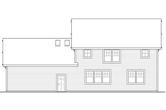 Exterior - Rear Elevation for Country House Plan #124-968 - 3 bed, 2.5 bath