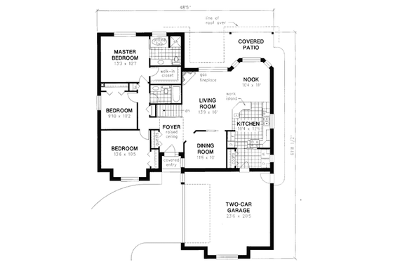 Floor Plan - Main Floor for European House Plan #18-340 - 3 bed, 2 bath