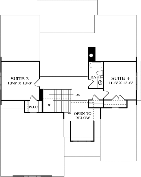 Craftsman Floor Plan - Upper Floor Plan #453-59
