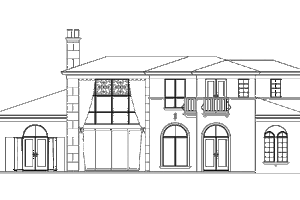 Exterior - Rear Elevation for Mediterranean House Plan #426-4 - 4 bed, 3.5 bath