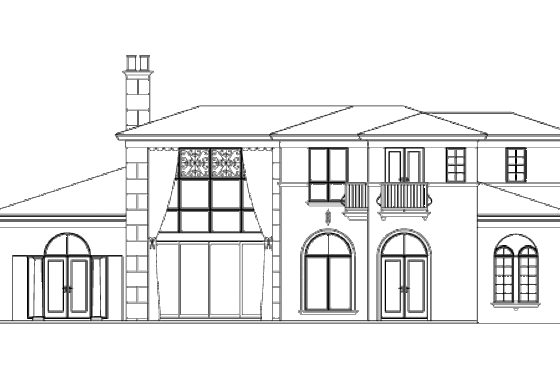 Exterior - Rear Elevation for Mediterranean House Plan #426-4 - 4 bed, 3.5 bath