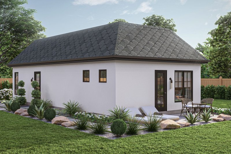 House Blueprint - Exterior - Rear Elevation for Modern House Plan #455-447 - 2 bed, 1 bath