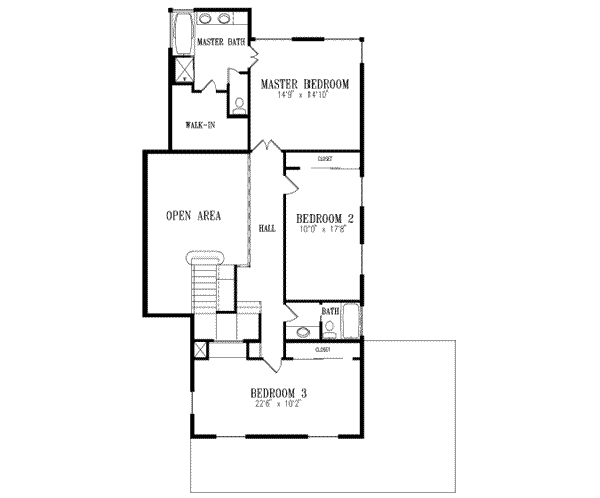 Architectural House Design - Adobe / Southwestern Floor Plan - Upper Floor Plan #1-562
