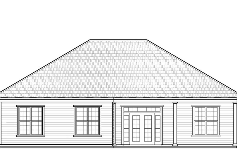 Home Plan - Exterior - Rear Elevation for Country House Plan #938-71 - 3 bed, 2 bath
