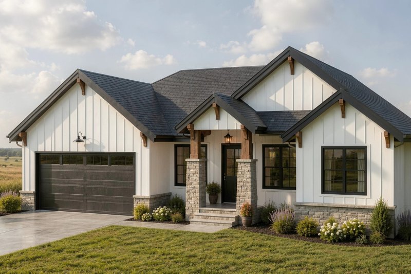 Architectural House Design - Exterior - Front Elevation 2 for Farmhouse House Plan #1100-165 - 2 bed, 2 bath