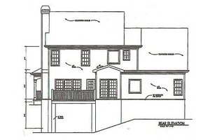 Exterior - Rear Elevation for Traditional House Plan #129-107 - 4 bed, 3 bath