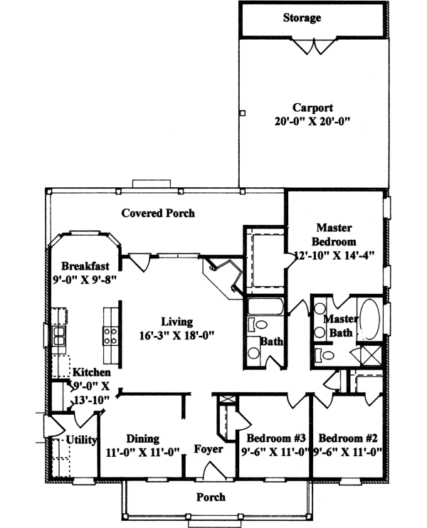 House Plan Design - Southern Floor Plan - Main Floor Plan #37-136