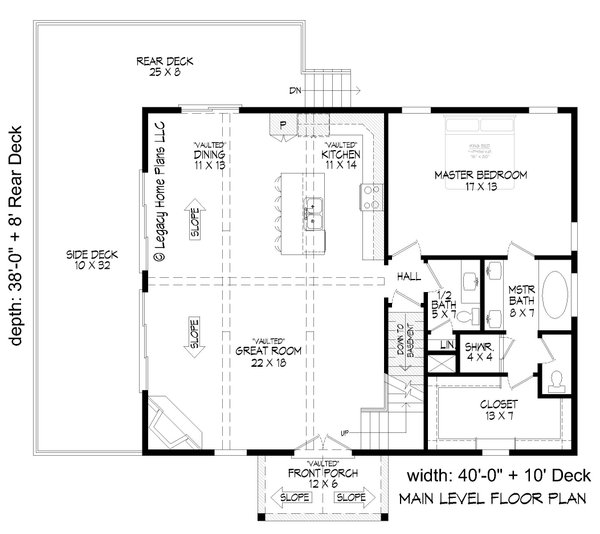 Southern Floor Plan - Main Floor Plan #932-863