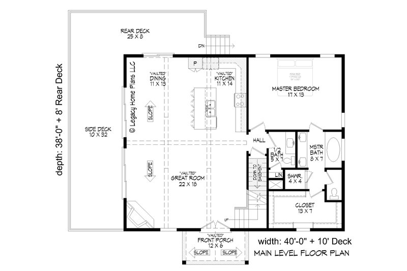 Architectural House Design - Floor Plan - Main Floor for Southern House Plan #932-863 - 3 bed, 3.5 bath