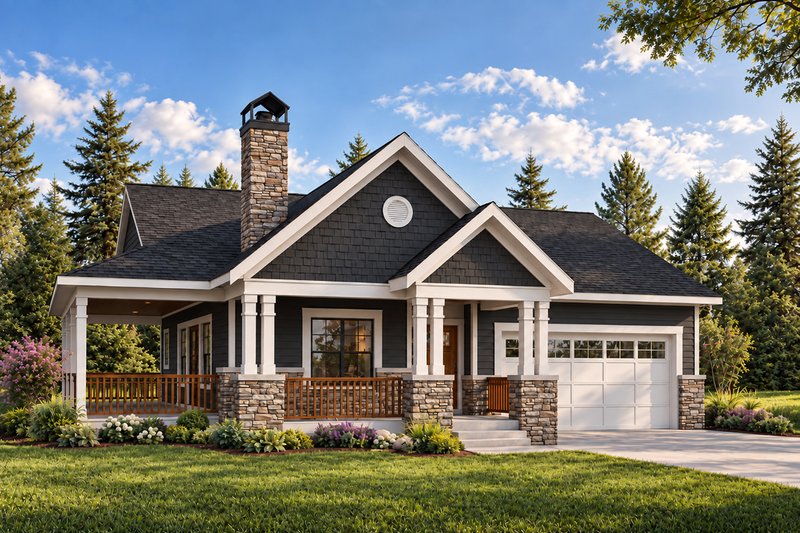 House Plan Design - Exterior - Front Elevation 3 for Craftsman House Plan #124-1341 - 3 bed, 2 bath