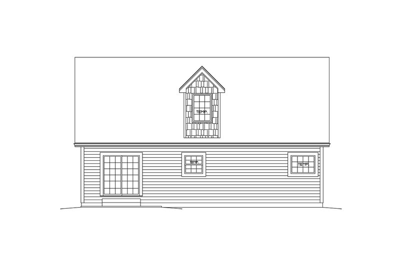 House Blueprint - Exterior - Rear Elevation for Craftsman House Plan #57-668 - 3 bed, 2.5 bath