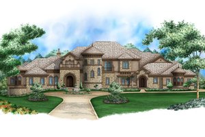 European Exterior - Front Elevation Plan #27-564