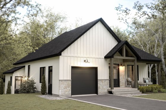Exterior - Front Elevation 4 for Farmhouse House Plan #23-2835 - 2 bed, 1 bath