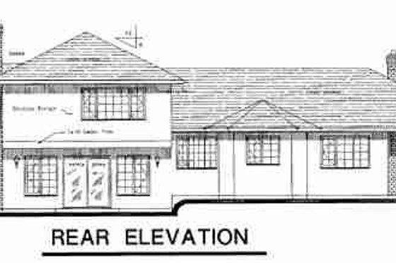 Exterior - Rear Elevation for European House Plan #18-9002 - 3 bed, 3 bath