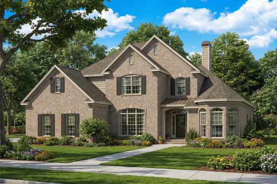 Exterior - Front Elevation 3 for Country House Plan #17-2692 - 5 bed, 3 bath