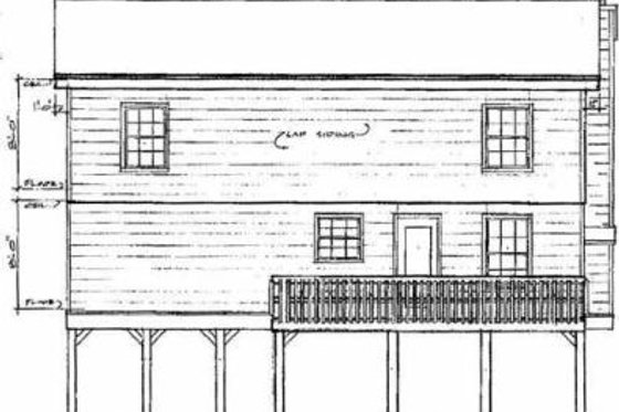 Exterior - Rear Elevation for Traditional House Plan #14-218 - 3 bed, 2.5 bath