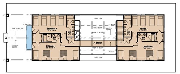 Architectural House Design - Country Floor Plan - Upper Floor Plan #923-47