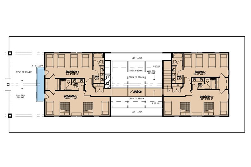 Dream House Plan - Floor Plan - Upper Floor for Country House Plan #923-47 - 11 bed, 10.5 bath