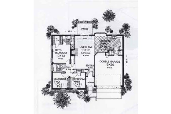 Floor Plan - Main Floor for Traditional House Plan #310-886 - 3 bed, 2 bath