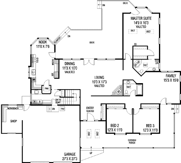 House Plan Design - Traditional Floor Plan - Main Floor Plan #60-501