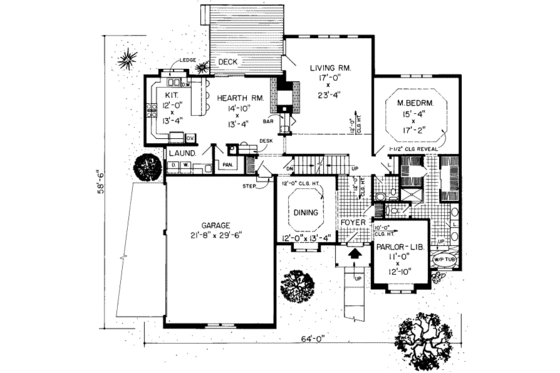 Floor Plan - Main Floor for Traditional House Plan #312-286 - 4 bed, 3.5 bath