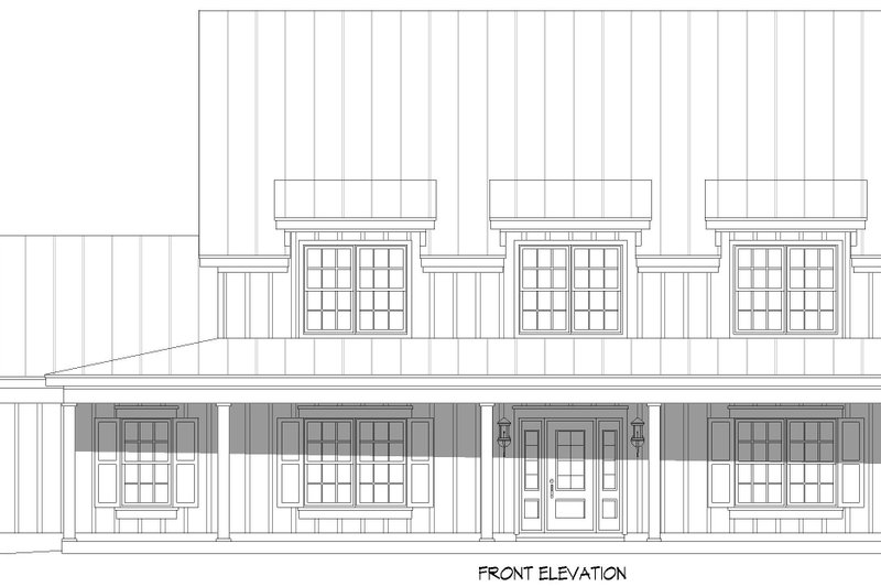 House Design - Exterior - Front Elevation 3 for Farmhouse House Plan #932-1155 - 3 bed, 3.5 bath