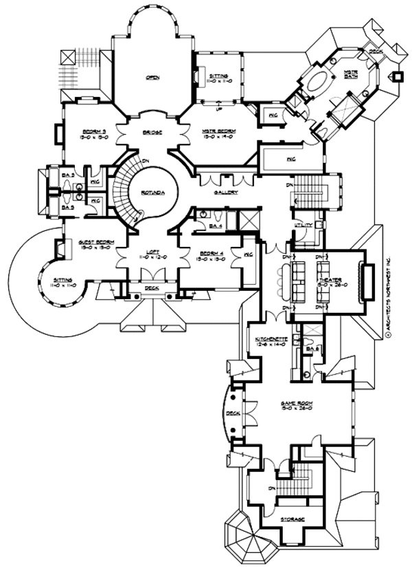 Dream House Plan - Traditional Floor Plan - Upper Floor Plan #132-216