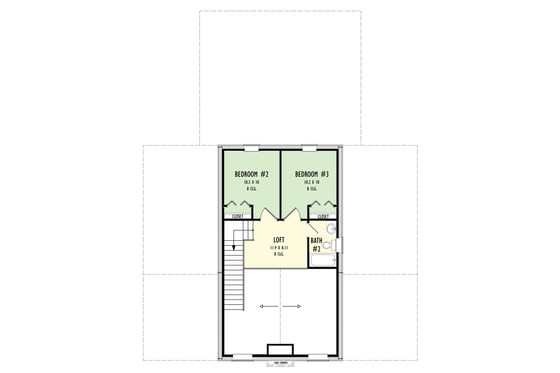 Floor Plan - Upper Floor for Barndominium House Plan #1092-43 - 4 bed, 2.5 bath