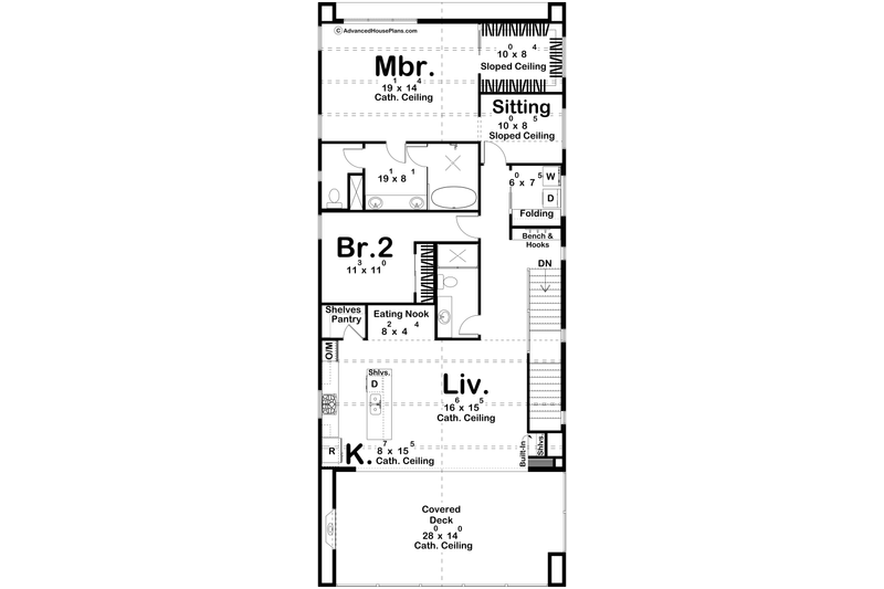 House Blueprint - Floor Plan - Upper Floor for Modern House Plan #455-809 - 2 bed, 2.5 bath